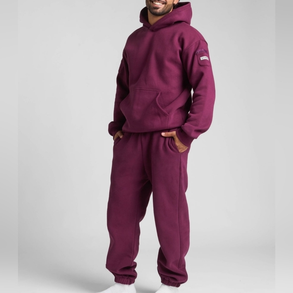 🥰2 Pc SeT ❤️NIP❤️ Comfrt TRAVEL ESSENTIALS HOODIE & PANTS S/M Plum - Picture 5 of 16